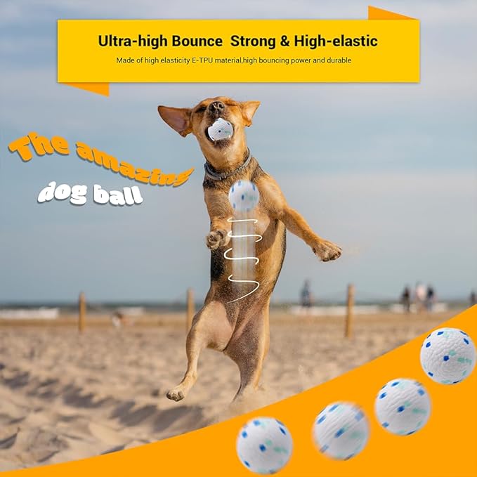 Dog Balls Toys for Aggressive Chewers, Indestructible Durable Bouncy Floating Balls for Dogs to Fetch, Durable Solid Rubber Ball for Training Dog(2 PCS)