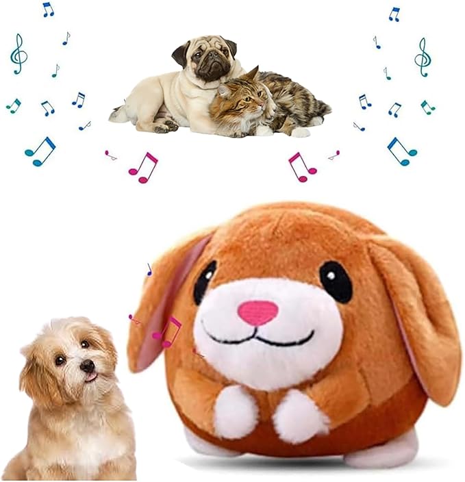 HISKI Active Moving Pet Plush Toy, 2026 Interactive Dog Toys Talking Moving Dog Ball Toy Washable Cartoon Pig Plush Sound Electronic Herding Ball for Dogs Shake Bounce Boredom Toys for Dog, Cats