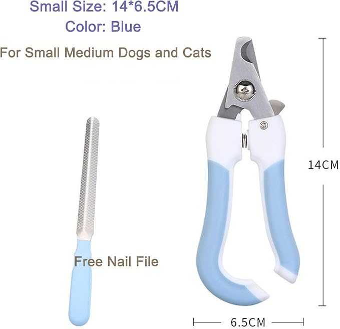 Pets Nail Clippers and Trimmers-with Safety Guard to Avoid Overcutting, Free Nail File, Razor Sharp Blade-Professional Grooming Tool for Pets,Suit for Dogs and Cats
