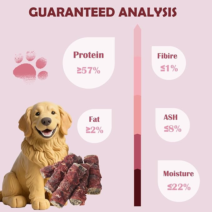 Dog Cod Skin Treats, Duck Wrapped Cod Skin Sticks, Rawhide Free Dog Treats Chews Bones, Extra Large