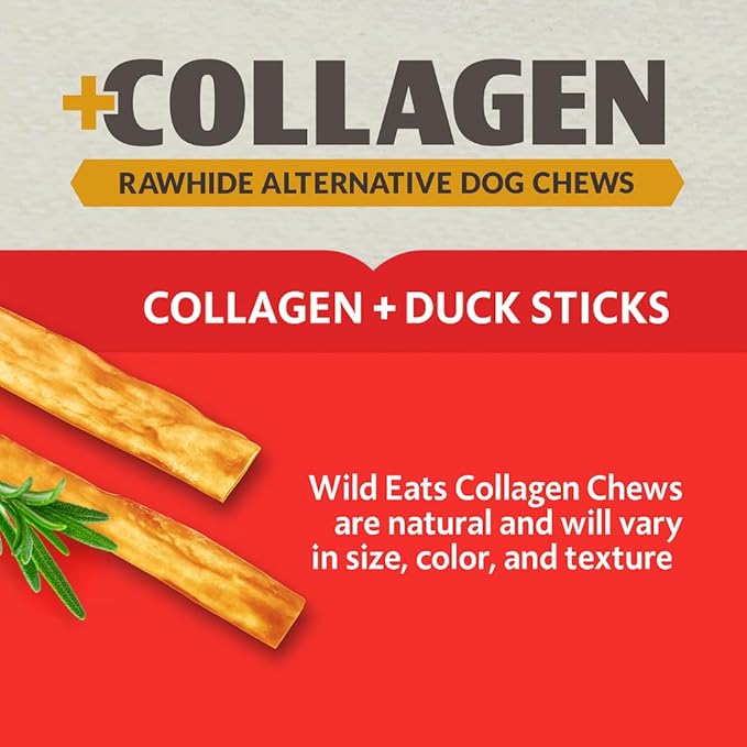 Wild Eats Collagen Real Salmon Bully Sticks for Dogs 25ct - Long Lasting Dog Chews No Hide Dog Treat Bully Stick Alternative, Rawhide Free, Grain Free, High Protein