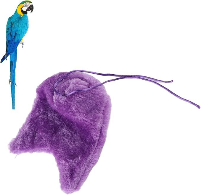 Bird Corner Fleece Warmer, Soft Velveteen Bed for Parrot Parakeet Cockatiel, Lightweight Washable Bird Cage Blanket, Winter Warm Hideaway (Purple)