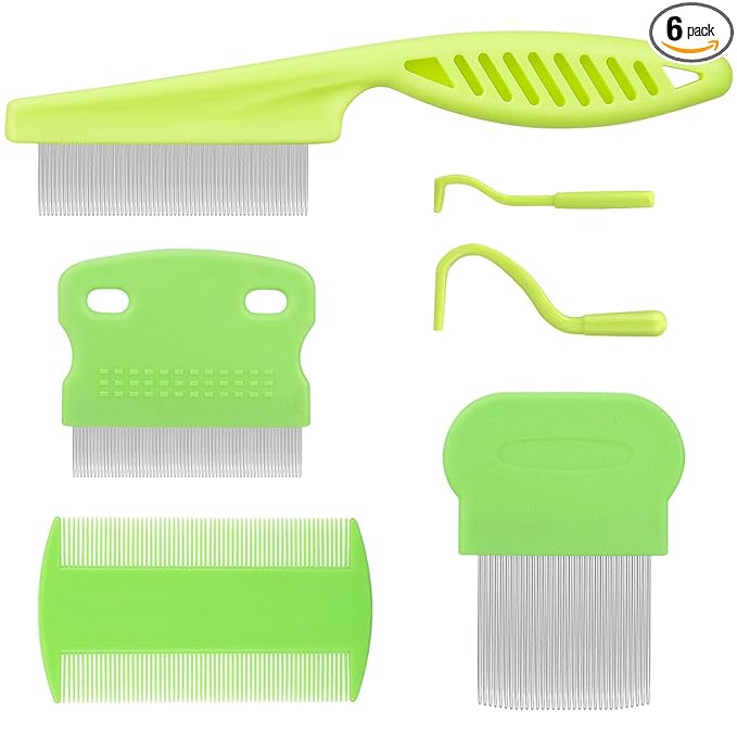 Cat & Dog Grooming Set - Fine Tooth Comb For Grooming And Removing Dandruff Flakes Remove Float Hair Tear Marks (green)