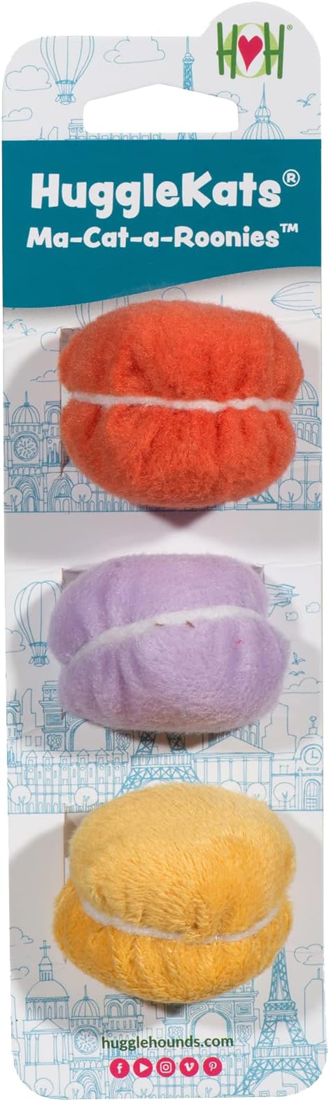 HUGGLEKATS MA-CAT-A-ROONIES CAT Toy, 3 Count