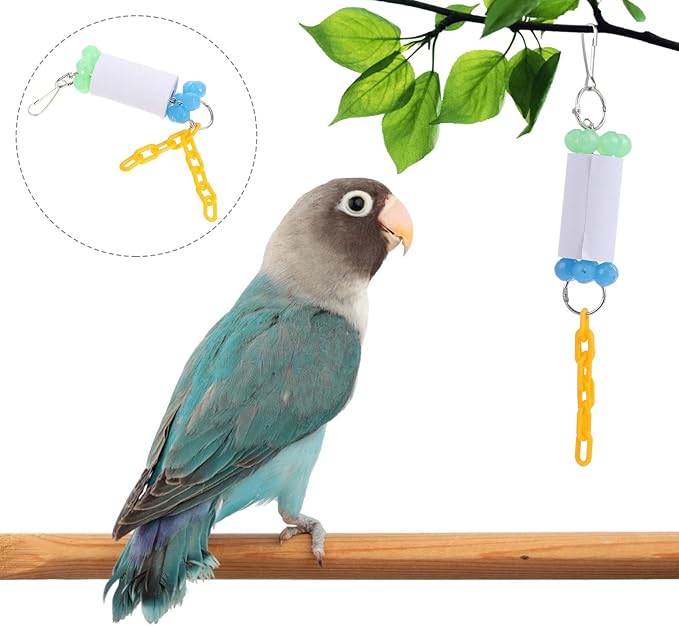 Parrot Hanging Chewing Paper Roll Pendant Bird Grinding Chewing for Pet Birds Cage Play Accessory Random Color