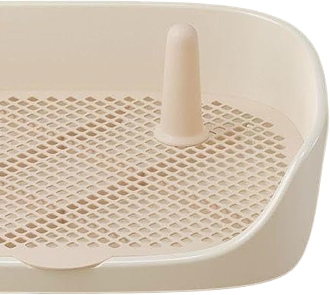 Litter Tray Pet Kitten Toilet Training Potty Pet Litter Pan Portable Design Anti Splashing Function Suitable for Small Animal Indoor Outdoor, Beige 48x37x13cm