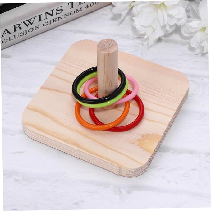 Parrot Interactive Ring Toss Educational Bird Cage Accessory with Protective Rings for Parakeets Cockatiels Small Birds Skill Development and Exercise