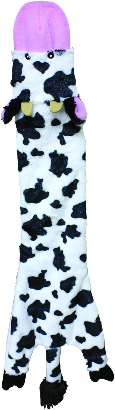 SPOT Skinneeez Crinklers Cow 23-Inch Stuffing-Free Squeaky Dog Toy – Interactive Plush Toy for Medium & Large Dogs – Mess Free Play for Light & Moderate Chewers