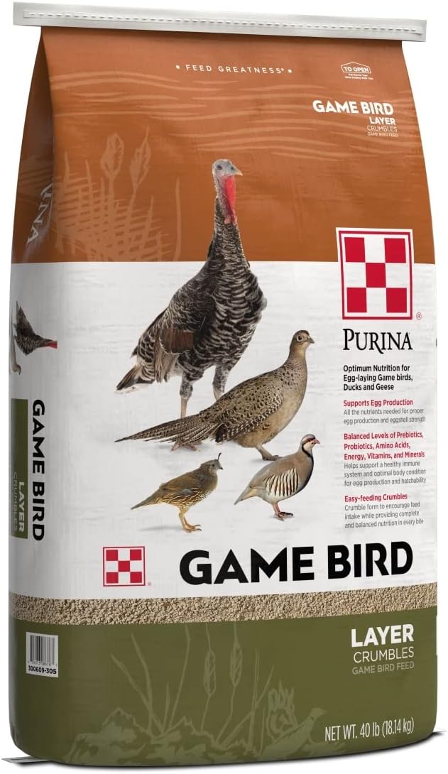 Purina | Game Bird Layer Feed | Crumbles | 40 Pound (40 LB) Bag