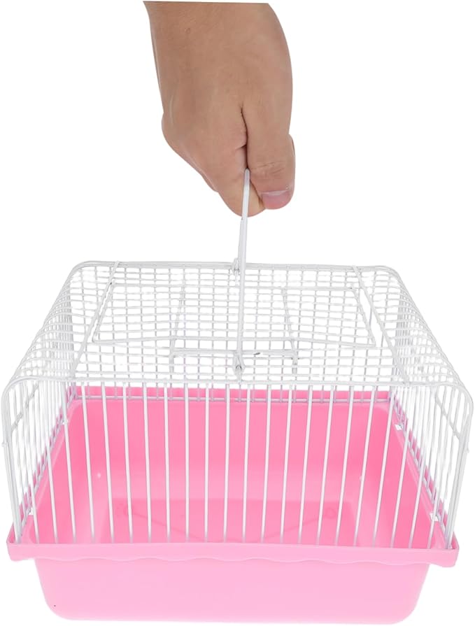 Yardwe Portable Bird Travel Cage for Lovebirds Parakeets Cockatiels Lightweight Plastic Carrier Transparent Window for Easy Observation Easy to