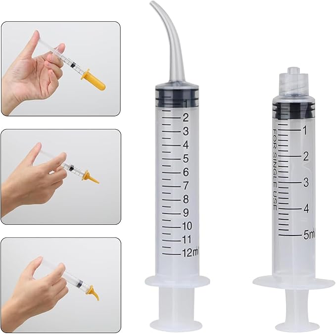 Pet Feeding Bottle and Syringe Set, Pet Nursing Bottle, Silicone Nipples, Feeder Kit for Small Animal, Newborn Puppies and Kittens, Rabbit, Squirrels (Yellow)