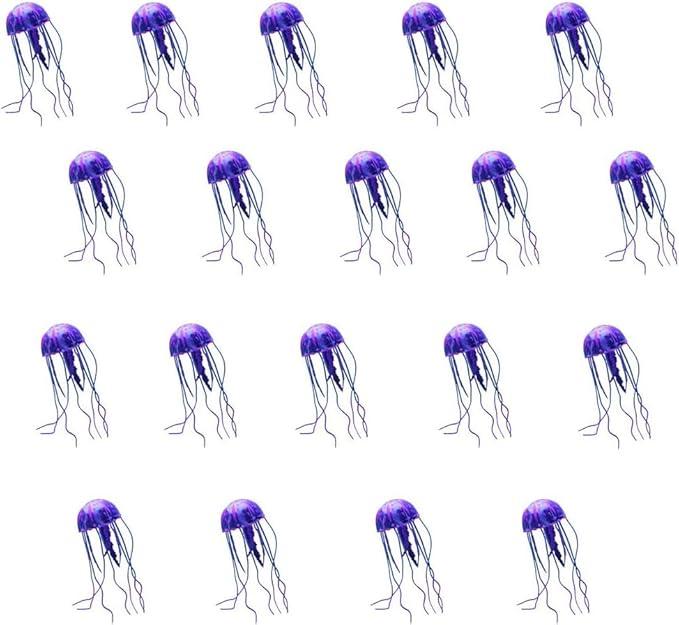 GANPUB Purple Artificial Simulation Glowing Jellyfish Suitable for Fish Tank,Aquarium Decoration Purple Popular,Aquarium Decor,Fish and Aquatic Pets