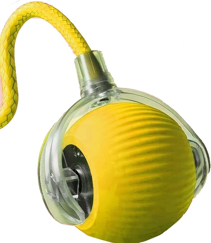 Interactive Electric Ball for Cats and Dogs – USB Rechargeable Automatic Chase Toy with Speedy Tail, Self-Playing Moving Pet Toy to Keep Them Busy. Ideal for Bored Indoor Cats & Anti-Boredom (Yellow)