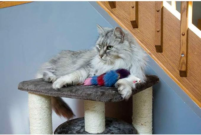 Iconic Pet Set of 6 Fur Weasel Cat Toys with Squeaker for Pets, Best Pet Play Toy for Dogs and Cats, Fun Cat Toys, Dog Toys to Beat Boredom and Satisfy Hunting Instincts