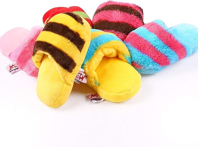 1Pc Blue Cute Pet Puppy Dog Cat Slipper Shape Plush Slipper Sound Pet Toy Pet Dog Chew Toys Dog Squeak Plush Toys Tooth Cleaning Chew Play Toy Chew Supplies