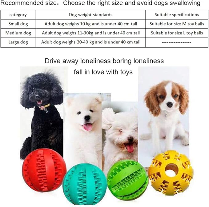 Dog Toy, Nontoxic Bite Resistant Ball for Pet Dogs Puppy Cat, Food Treat Feeder Chew Tooth Cleaning Exercise Game IQ Training, Large Dog Toy