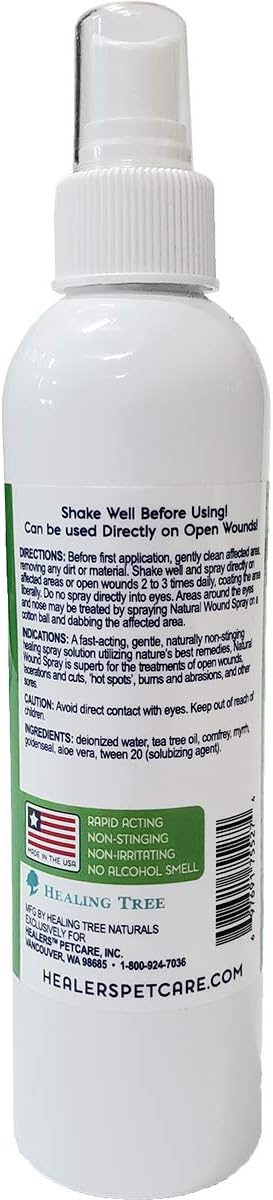 Healers Natural Wound Spray First Aid for Pets, 8 oz, 755274-Wound Care