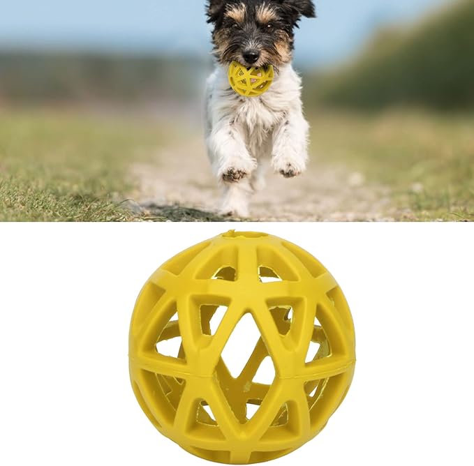 Asixxsix Hollow Dog Ball, Rubber Dog Toy Puzzle Ball Bite Dog Hollow Ball Toy Fun Interactive Chewing Pet Toy Ball, Lightweight and Portable Pet Toy for Dogs Cats Pets (L)