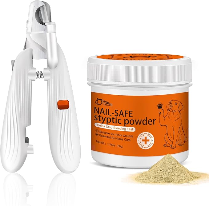 PAW PLANET Styptic Powder for Dogs & Cats -1.76oz Fast Acting Blood Stop Powder for Nail Clipping, Minor Cuts & Wing Clipping,Essential First Aid for Dark Nails (2-Pack)
