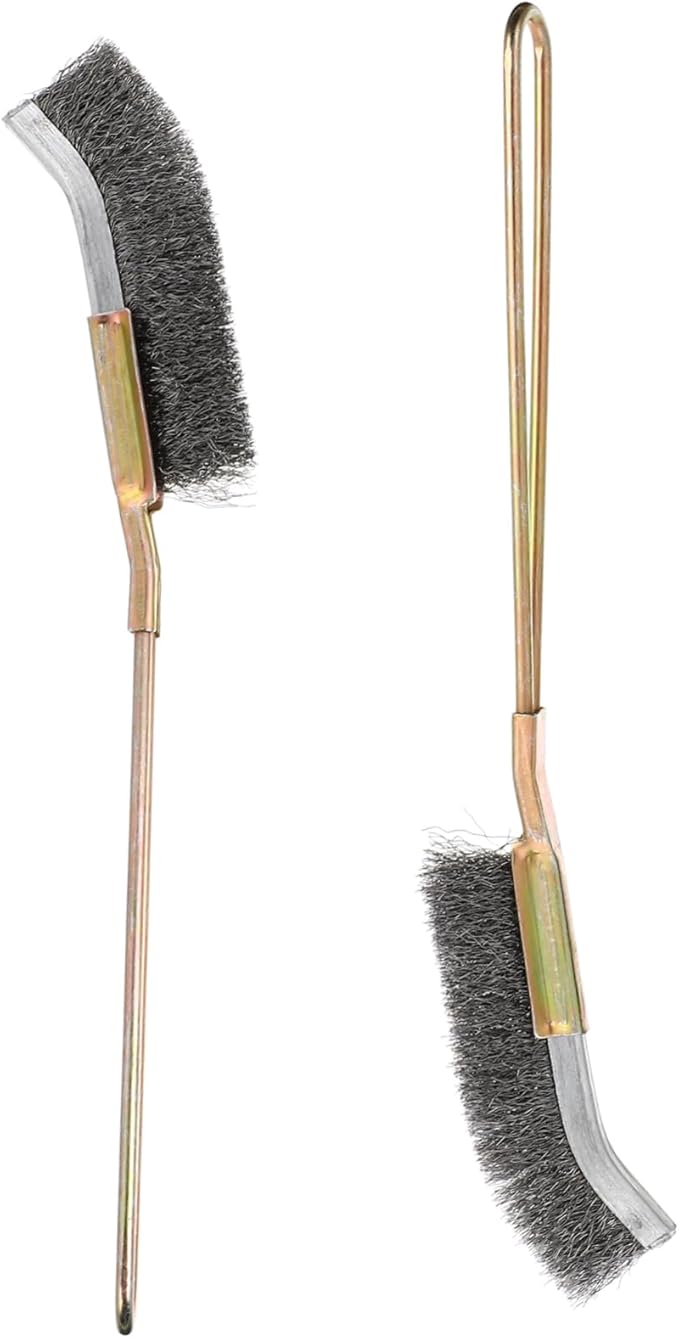 SUPVOX 2pcs Bird Cage Cleaning Brush Handle Copper and Wire Design for Daily Cleaning Cages Convenient Hanging for Easy Storage