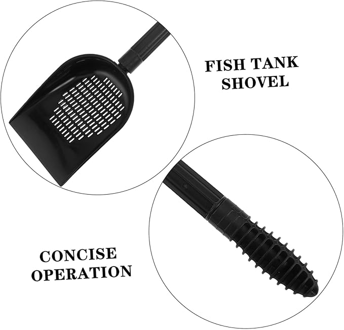 SHINEOFI Fish Tank Cleaner with Detachable Long Handle Multi-Functional Gravel Sand Shovel for Aquarium Maintenance Safe Non-Damaging Aquarium Cleaning Tool for Fish Tanks and Aquatic Pets