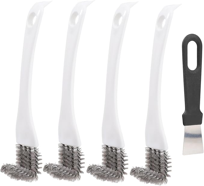 Penitue 4pcs Bird Cage Brush with 1 Scraper, Long Handle Bird Cage Shovel Cleaner for Cleaning Kennels Perches Parrot Parakeet Pet Accessories
