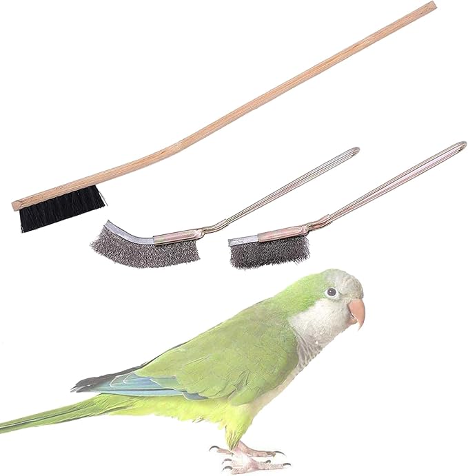 Birdcages Brush Set of 3 Effective StainlessSteel Brushes Kits for Squirrels Bird Cage Accessories Bird Cage Supplies