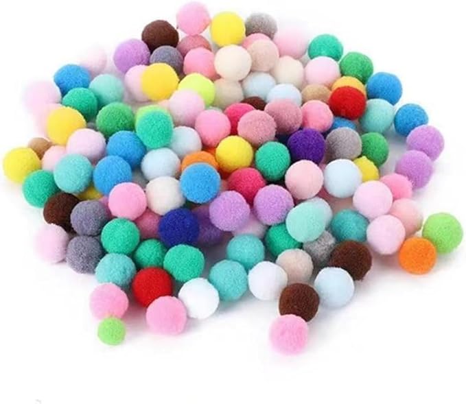 200pcs Cat Toy Ball Fun Colorful Plush Self Play Toys Pom Balls Shooting Interactive for Indoor Cats Enrichment Kittens Puff Ball Playing (Only 200 Pieces Balls)