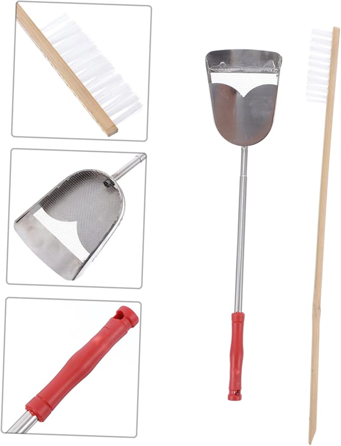 Abaodam 2pcs Bird Cage Cleaning Tools Set Brush Shovel for Parrot and Birds Efficient Waste Removal for Tidy Habitats Essential Pet Supplies