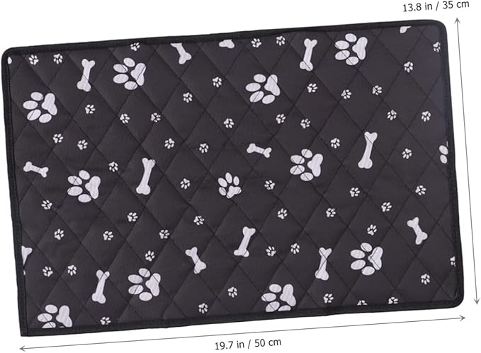 ARTIBETTER Breathable Dog Car Seat Cover with Non-Slip Pet Automobile Pad, Black Bone Paw Print, M Size 50x35cm, Lightweight Protective Back Seat Mat for Dogs in Car Travel