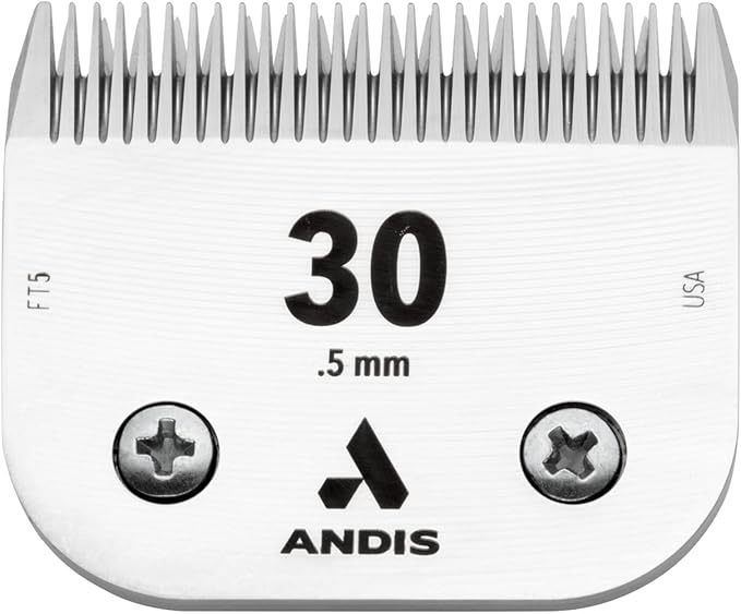 Andis 64260 ceramicEDGE Detachable Blade Size 30 – Carbon Steel Pet Clipper Blade, 1/50" Cut Length, Professional Grooming Performance
