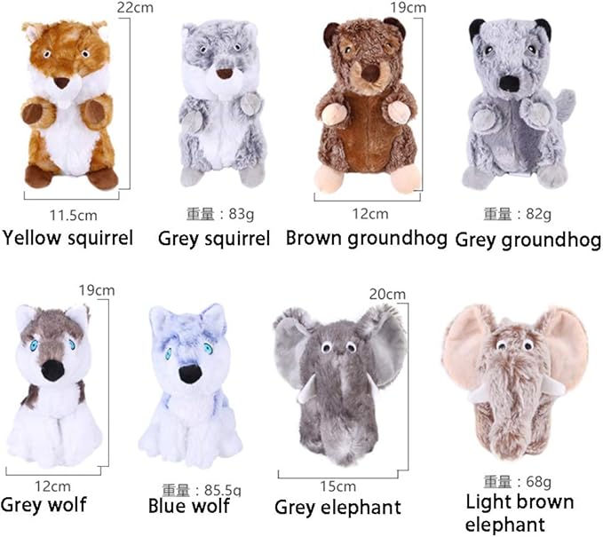 Pet Toys, Dog Squeaky Toys Interactive Toys for Chewers Durable Plush Dog Toys for Small Medium Large Dogs (Brown Groundhog)