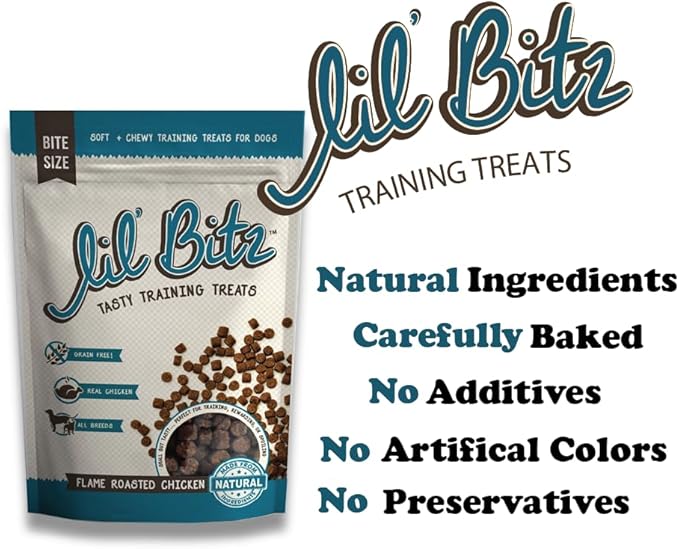 Soft & Chewy Training Treats for Dogs, Bite Size Reward Treats for Training & Positive Reinforcement, Grain Free Treats Made with Real Chicken, Flame Roasted Chicken Flavor, 12 Pack (4 oz Each)