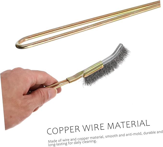 VANZACK 6pcs Cage Cleaning Brush Wire and Copper Pet Bird Supplies for Easy Daily Maintenance for Parrots Macaws and Cockatiels