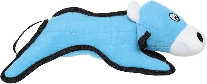 TUFFY - World's Tuffest Soft Dog Toy -Barnyard- Multiple Layers. Made Durable, Strong & Tough. Interactive Play (Tug, Toss & Fetch). Machine Washable & Floats. (Cow, Large)