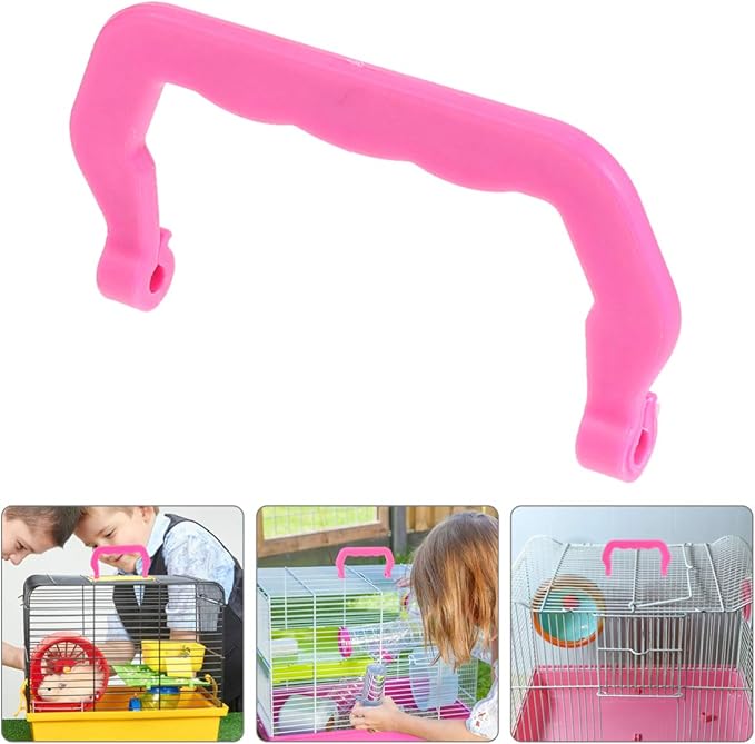 HANABASS 10pcs Plastic Bird Cage Handle Set Portable Detachable Durable Pet Cage Handles for Easy Carrying Replacement for Animal Safe and Practical Design Pink