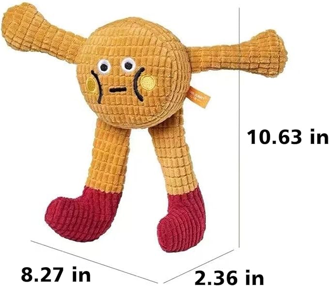 Squeaky Plush Dog Toy, Waffle-Shaped Soft Stuffed Pet Toy for Dogs & Cats - Durable, Safe, Interactive with Crinkle Sound, Fun for Playtime
