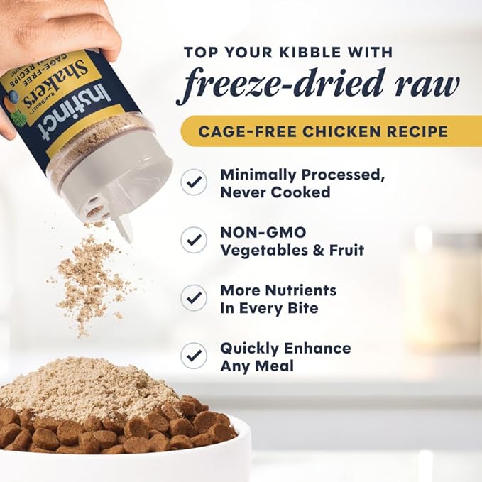 Instinct Raw Boost Shakers, Freeze-Dried Powder, Cat Food Topper - Chicken, 5.5 oz. Bottle