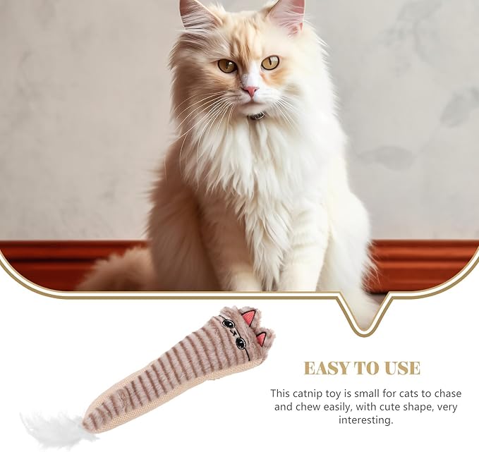 Catnip for Cats with Crinkle Paper, Plush Interactive Chew for Indoor Kittens, Small Grey Sisal Sound Plush Catnip