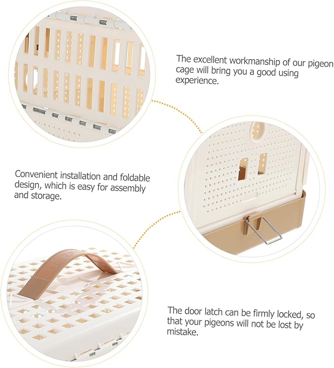 YARNOW Foldable Portable Pigeon Cage Kit for Travel and Training Breathable Abs Design Easy Assembly with Smooth Edges Compact for Outdoor Use