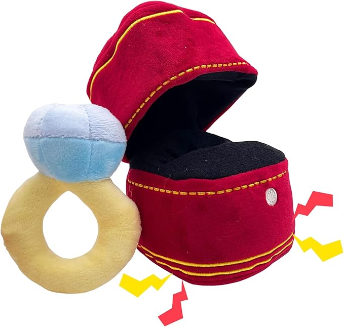 HomeSoGood Squeak Plush Toy, Interested Diamond Ring Case, Stuffed Pet Chew Soft Pet Supplies Dog Toy for Dog Wedding