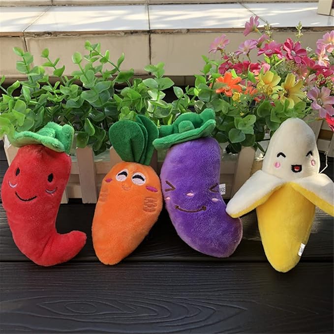 Banana Plush Pet Toy Puppy Dog Cat Squeak Chewing Interactive Toy Pet Training Supplies Molar Interactive Play Scratch Squeaky Chew Toy for Pets
