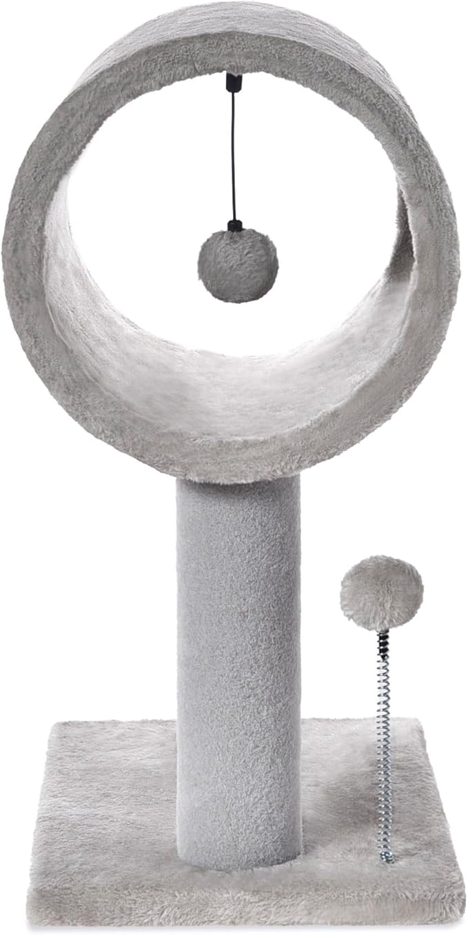 Cat Craft Scratching Post 20.5" Cat Tree with Tunnel Carpet Cat Tower Kitten Tree Cat Tree with Hanging Ball for Indoor Cat, Grey