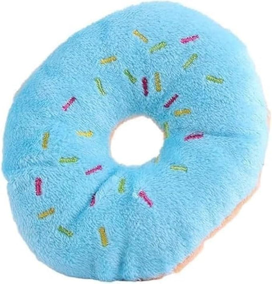 Donut Shape Plush Pet Toy, Lovely Donut Squeaky Squeaking Sound Toy for Squeaky Plush Dog Toy Chew, Pet Supplies