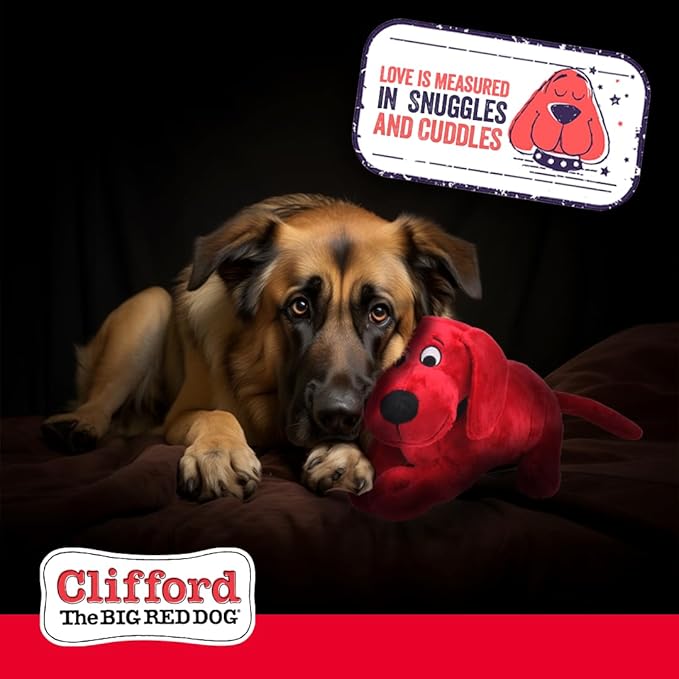 Clifford® Snuggle Buddy Plush Dog Toy | Cozy Dog Stuffed Animals Play Toy for Medium to Large Dogs | Comfort, Squeakers, Crinkle, Interactive Bonding