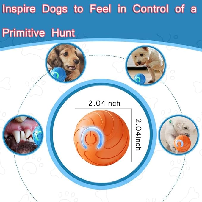 Smart Jumping Ball for Dogs,Duraspin Dog Bouncing Ball,Automatic Rolling,Interactive Bouncing Toys for Small Dogs,Dog, Orange