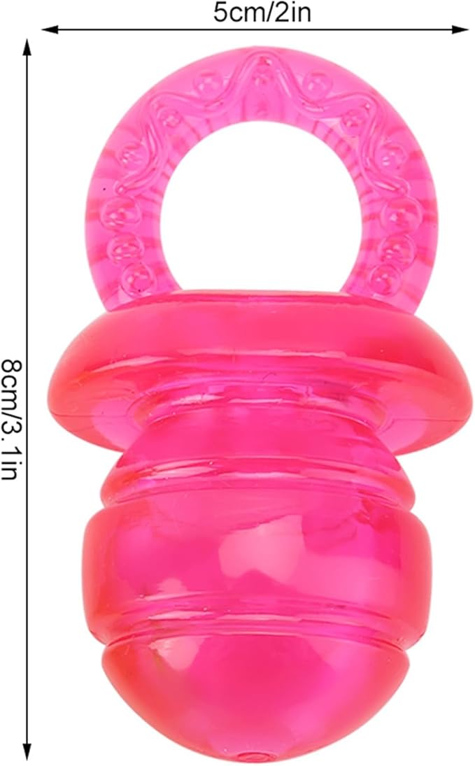 Puppy Pacifier for Small Dogs, 2 PCS Dog Pacifier, Pet Puppy Molar Chewing Training Toys Bite Resistant Rubber Clean Teeth Tools (Red Green) (1)