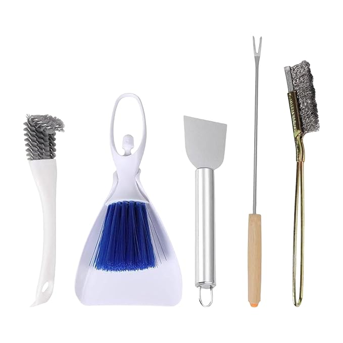 5Pcs Bird Cage Kits Stainless Steel Tool Brush for Excrement and Dirt Removal for Small Pet