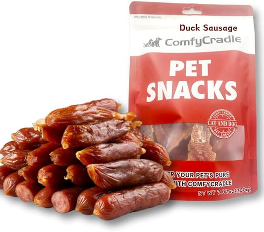 Real Duck Sausage Training Treats, Wholesome & Savory Rewards for Dogs (Duck,7.05 Ounce(Pack of 1))