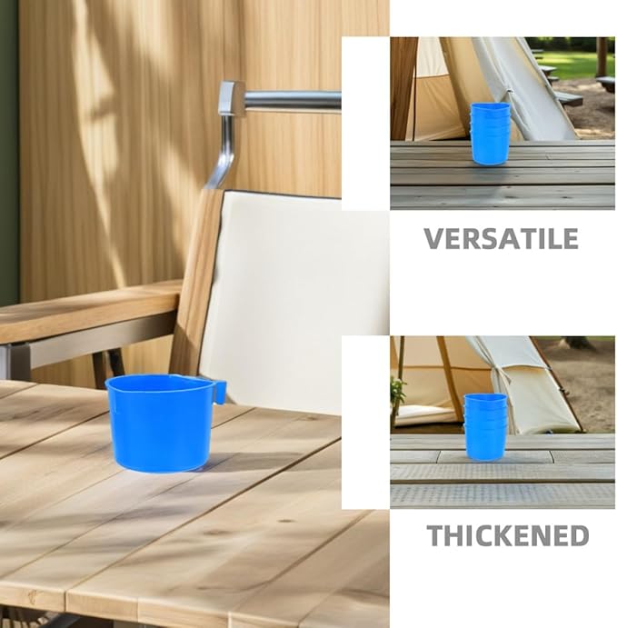 COLLBATH 8pcs Hanging Pet Food and Water Bowls, Thickened Plastic Feeding Cups 8.3x8.3x6cm for Bird Cages, Rabbit Cages, Chicken Coops, Outdoor Small Animal Water Feeders